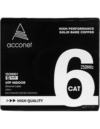 Acconet CAT6 Indoor Ethernet Cable 305m White Solid Copper UTP Pull Box | CAT6-305-SC
