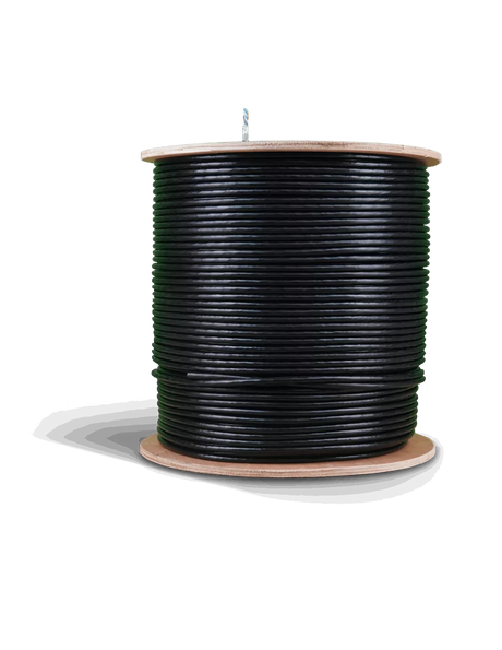 Acconet CAT6 UV Outdoor Ethernet Cable 500m Black Solid Copper SF/TP Roll | CAT6U-500-SC