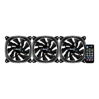 Aerocool Astro 12 Pro 120mm ARGB Fan 3-Pack with H66F RGB Control Hub and Remote