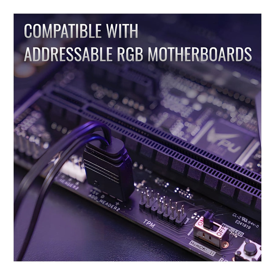 AeroCool H66F 6-Port ARGB Fan and Lighting Control Hub PWM 6x ARGB Fan Ports 2x ARGB Accessory SATA Power Aura Sync Compatible