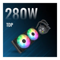 AeroCool Abyss L240R Digi 240mm ARGB AIO CPU Liquid Cooler Black LCD Display LGA1851 AM5 AM4
