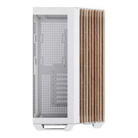 APNX V1 Dual-Chamber Mid-Tower ATX Gaming PC Case White Wood Texture