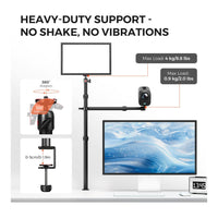 NearStream ST40 Dual-Arm Camera Desk Mount C-Clamp 360° Ball Head 40-inch Reach Aluminum