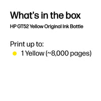 HP GT52 Yellow Original Ink Bottle ~8 000 pgs