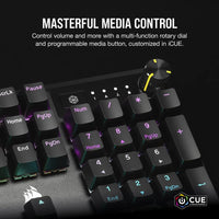 Corsair K70 Full-Size Mechanical Gaming Keyboard 104-Key USB MLX Red Switches (Black)