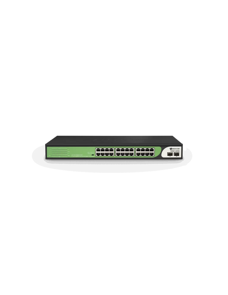 BDCOM 24-Port Gigabit PoE Switch (24-Port PoE + 2-Port Gigabit SFP) 280W PoE Budget
