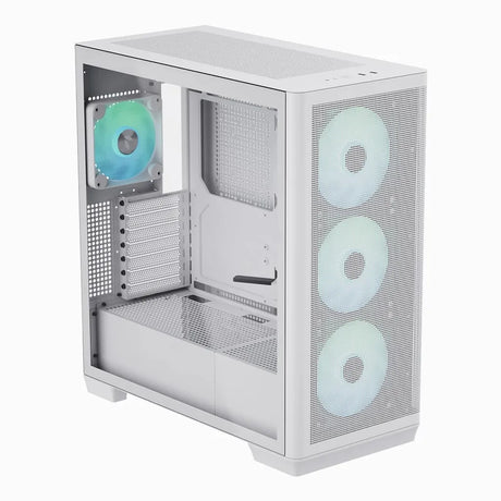 APNX C1-R Premium ATX Mid-Tower PC Case White 4x 120mm PWM ARGB Fans Tempered Glass