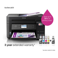 Epson Ecotank L6370, A4 Colour 3-1,USB, WiFi, Wi-Fi Direct & Ethernet White Printer