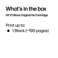 HP 21 Black Original Ink Cartridge ~190 pgs