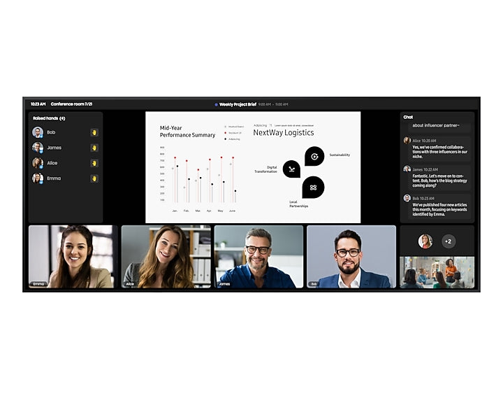 Samsung 105" Professional Display - Ultra-slim design, Resolution: 5120x2160 (21:9), UHD 5K, 24/7 Usage, 500nit Brightness, Build-in Speakers 10W x 4, Haze 25%, 16GB SSD, Wi-Fi & BT, SoC Media Player: SSSP 10, Portrait & Landscape, Auto Level, IP5X, Sams