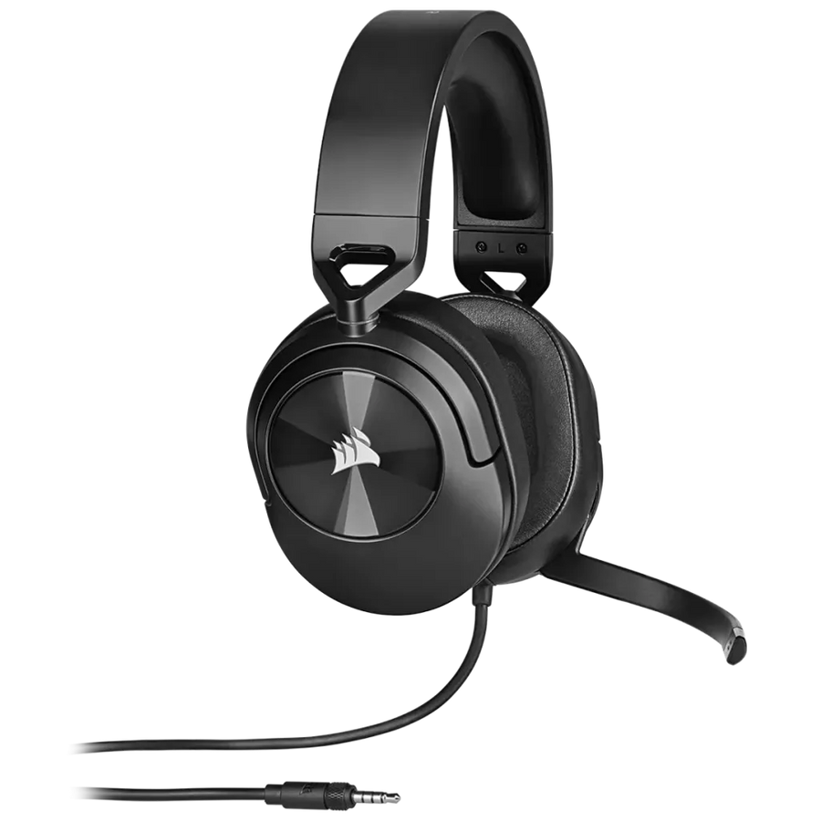 Corsair HS55 Stereo Wired Gaming Headset 50mm Drivers Omnidirectional Mic 3.5mm (Carbon)