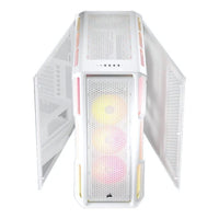 Corsair iCUE LINK 5000T LX RGB Midi Tower ATX PC Case White 3x LX120 Fans Aurora RGB Light Strips