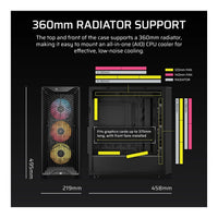 Corsair 3200D RS ARGB Mid-Tower PC Case Black 3x RS120 ARGB Fans 375mm GPU Clearance 360mm Radiator