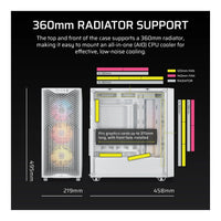 Corsair 3200D RS ARGB Mid-Tower PC Case White 3x RS120 ARGB Fans 375mm GPU Clearance 360mm Radiator