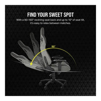 Corsair T3 Rush Gaming Chair Soft Fabric Memory Foam Lumbar Support (Charcoal/Grey)