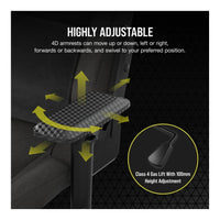 Corsair T3 Rush Gaming Chair Soft Fabric Memory Foam Lumbar Support (Charcoal)