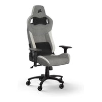 Corsair T3 Rush Gaming Chair Soft Fabric Memory Foam Lumbar Support (White/Grey)