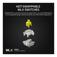 Corsair VANGUARD 96 Wired Mechanical Gaming Keyboard MLX Fusion Switches 8000Hz 96% Layout Black