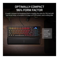 Corsair VANGUARD 96 Wired Mechanical Gaming Keyboard MLX Fusion Switches 8000Hz 96% Layout Black