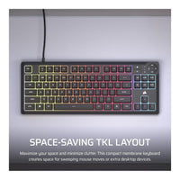 Corsair K55 Core TKL RGB Gaming Keyboard Tenkeyless Membrane 1000Hz Spill Resistant NA Layout