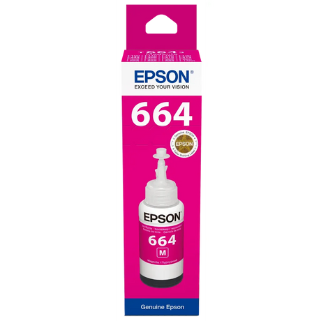 Epson T6643 EcoTank Magenta Ink Bottle 70ml for L-Series Printers