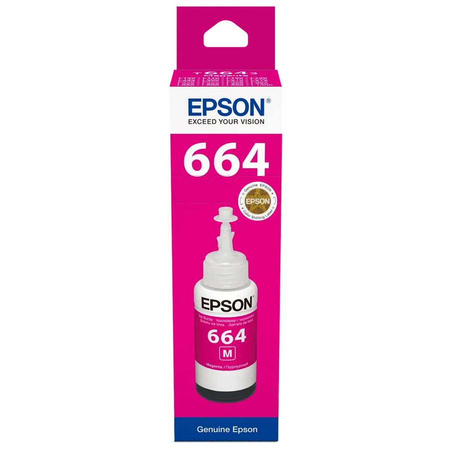 Epson T6643 EcoTank Magenta Ink Bottle 70ml for L-Series Printers