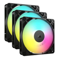 Corsair RS120 ARGB 120mm PWM Case Fan 3-Pack 420-2100 RPM 72.8 CFM (Black)
