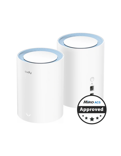 Cudy Dual Band 1200Mbps WiFi 5 Fast Ethernet Mesh 2 Pack | M1200 (2-Pack)