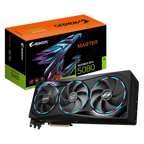 Gigabyte GeForce RTX 5080 AORUS MASTER 16GB GDDR7 PCIe 5.0 Graphics Card