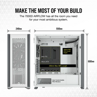 Corsair 7000D AIRFLOW Full Tower ATX PC Case with Tempered Glass (White)