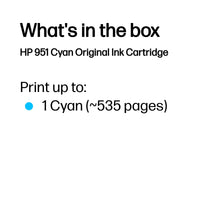 HP 951 Cyan Original Ink Cartridge ~535 pgs