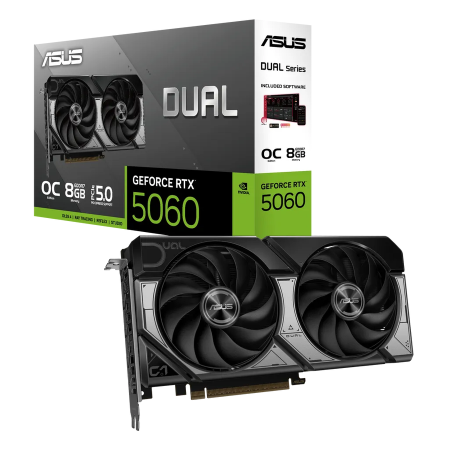 ASUS Dual GeForce RTX 5060 OC Edition 8GB GDDR7 Graphics Card PCIe 5.0 SFF-Ready 2.5-Slot