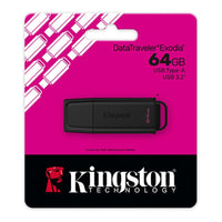Kingston 64GB Portable USB 3.2 Gen 1 DataTraveler Exodia Black