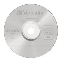 VERBATIM DVD-RW 4X Jewel Case 5 Pack