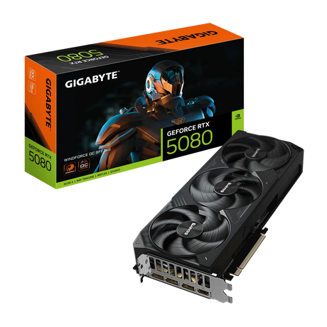 Gigabyte GeForce RTX 5080 WINDFORCE OC 16GB GDDR7 SFF PCIe 5.0 Graphics Card