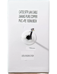 Essential CAT5 UV Outdoor Ethernet Cable 100m Black Solid Copper SF/TP Pull Box | CAT5U-100-GEN-SC