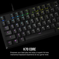 Corsair K70 Full-Size Mechanical Gaming Keyboard 104-Key USB MLX Red Switches (Black)