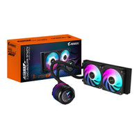 Gigabyte AORUS Waterforce X II 240 AIO Liquid CPU Cooler Black 240mm LCD Display ARGB Fans LGA1851 AM5 6-Year Warranty