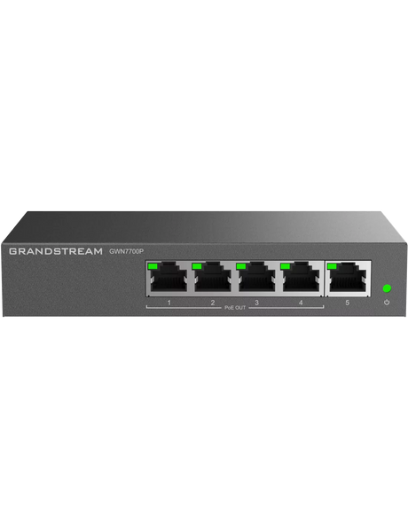 Grandstream Enterprise 5 port Unmanaged GbE PoE Switch - 60W | GWN7700P