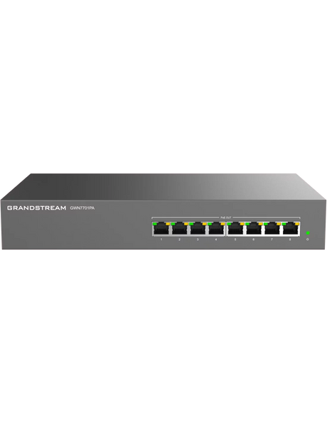 Grandstream Enterprise 8 port Unmanaged GbE PoE Switch - 145W | GWN7701PA