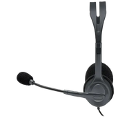 Logitech H111 Stereo Headset 3.5mm Jack Noise-Cancelling Boom Microphone Grey