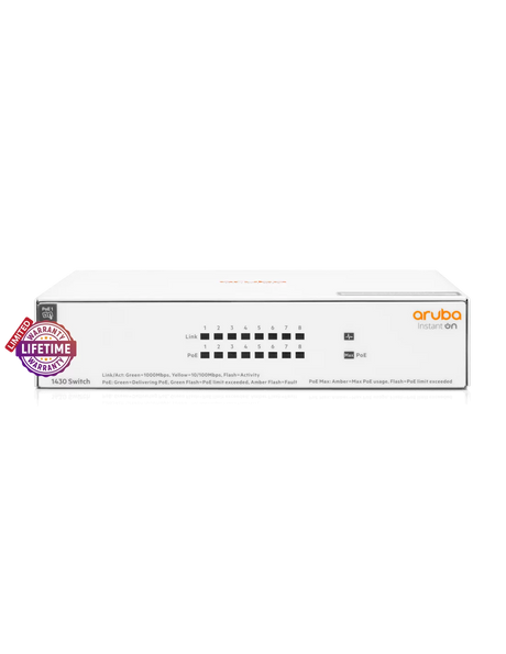 HPE Networking Instant On 1430 8 Port GbE Poe Switch | SW14308G-64W