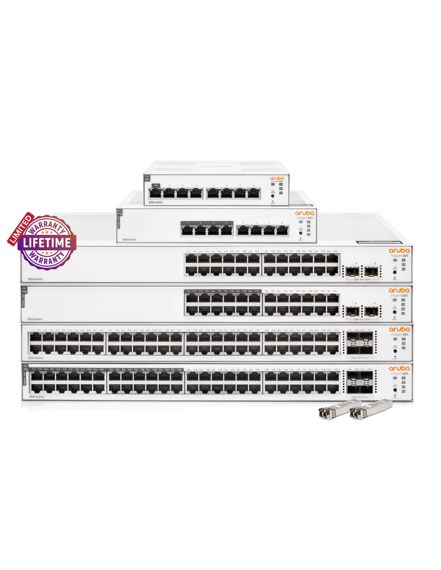 HPE Networking Instant On 1830 24 port Gb 12 port POE 195W Switch | ARU-IO-SW183024G-195W
