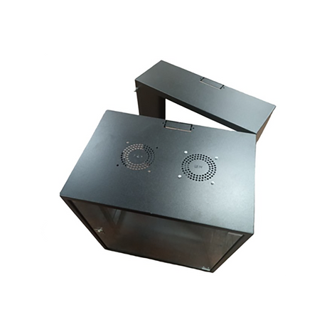 Zone Lite 12U 400+200mm Swing Frame Black Wall Mount Cabinet