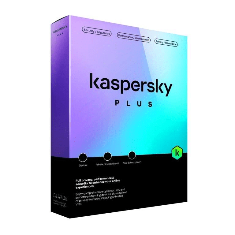 Kaspersky Plus security 1-year 5-devices License South African Edition.