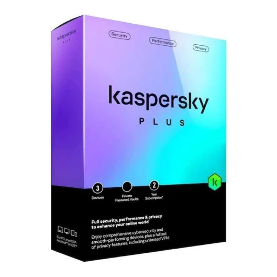 Kaspersky Plus 2-year 3-Device Internet Security License KL10429DCDS - ESD