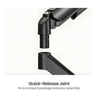 RCT Dual Gas Spring Monitor Arm 17 to 32-inch VESA 75x75 100x100 up to 9kg per Screen Clamp and Grommet Mount