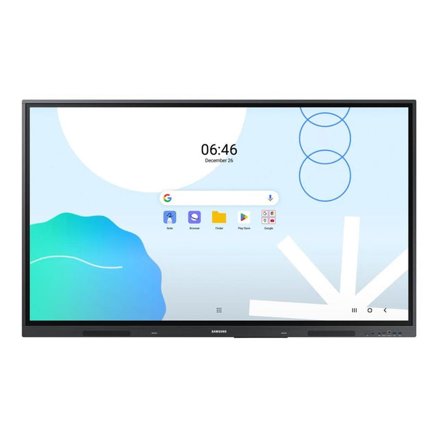 Samsung 86" Android Interactive Display, Android 14 EDLA Certified, Resolution: 3840 x 2160, UHD, 400nit Brightness, Build in Speakers, HDMI out, 40 PTS touch, Wi-Fi & BT, 7 YEAR WARRANTY