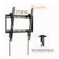 RCT Slim Tilt TV Wall Mount 32 to 75-inch 75kg Capacity 8 Degree Tilt VESA Compatible Black