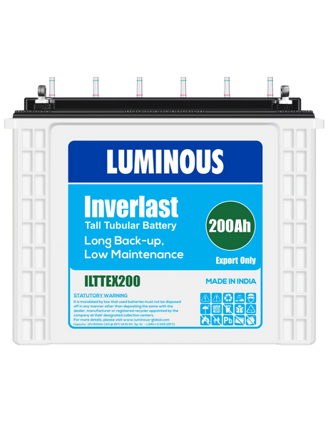 Luminous - Inverlast, 12V - 200Ah Tubular Battery